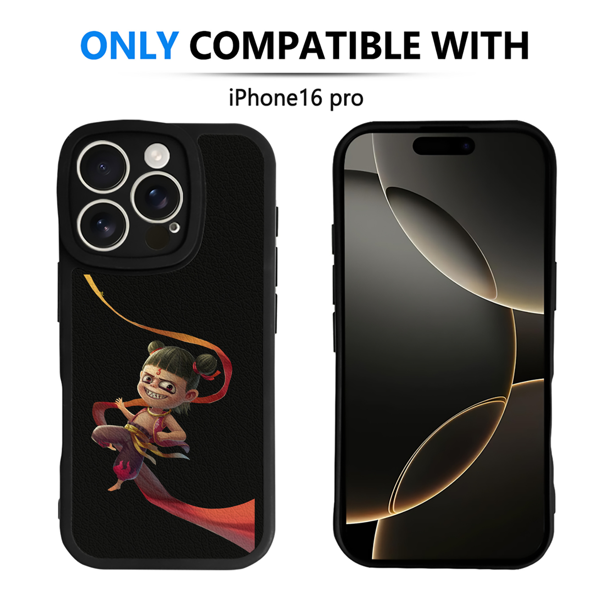 （画像用） Ne Zha 2 ナタ 魔童の大暴れ 【iPhone 16シリーズ対応】シリコンスマホケース（レザー調） 材質：シリコン